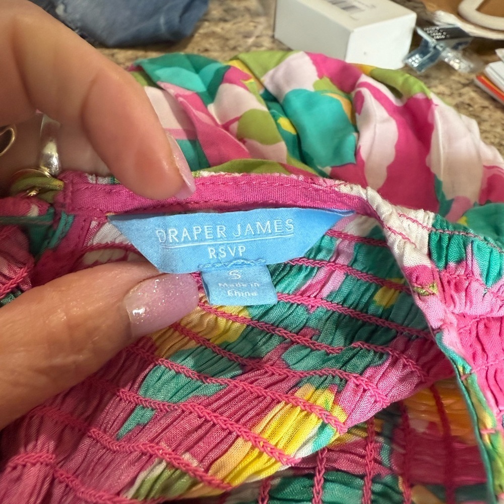 Draper James Pink and Green Midi Dress - Picture 5 of 10